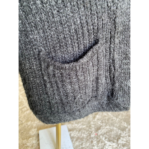 Forever 21 Cardigan Wool Blend Open Front Charcoal Gray Cozy Buttery Soft S Boho - Picture 5 of 7